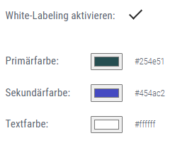 KIKOM-Oberfläche zeigt die Anpassung der Startseite mit den Farben.